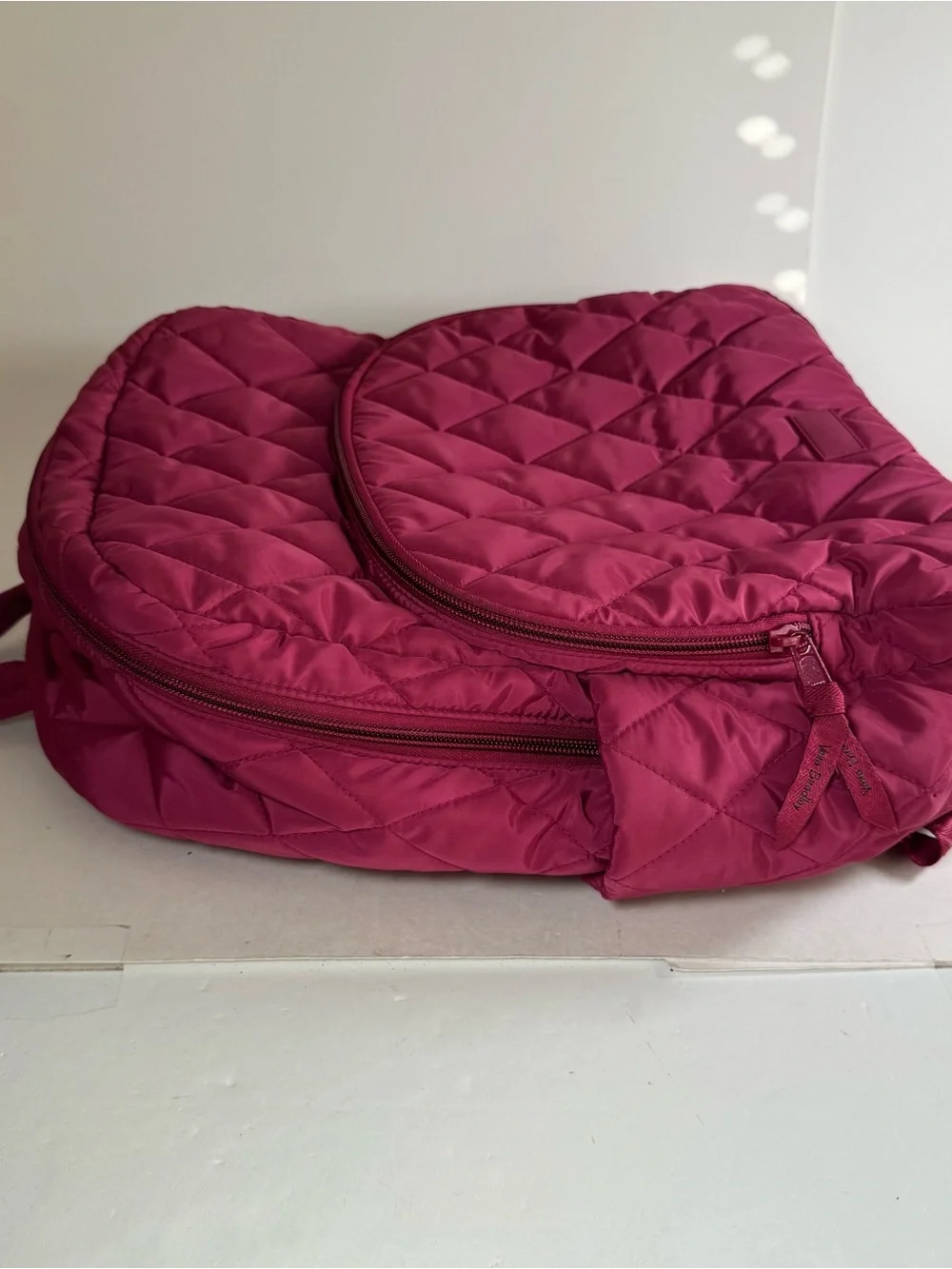 Vera Bradley Ultralight Backpack Cabernet With Floral Lining 15
